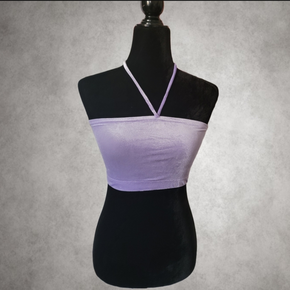NWOT/Better Be Liliac Velvet Crop Top